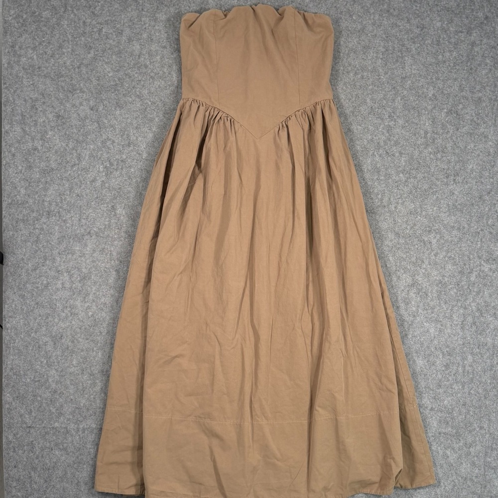 DISSH Strapless Midi Dress in Tan